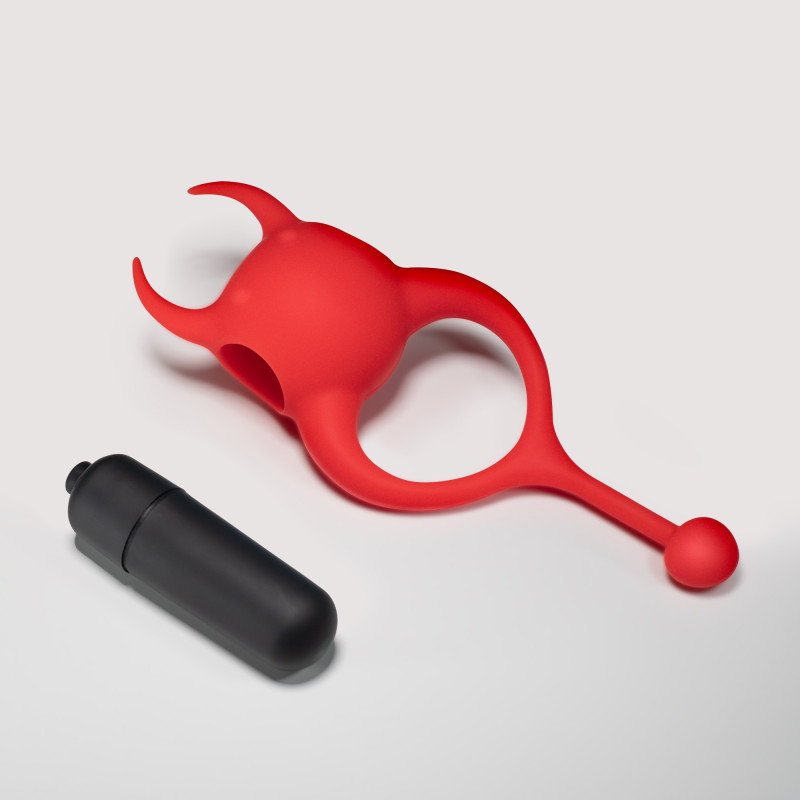 Daemon Anneau pour Pénis avec Vibration Rouge