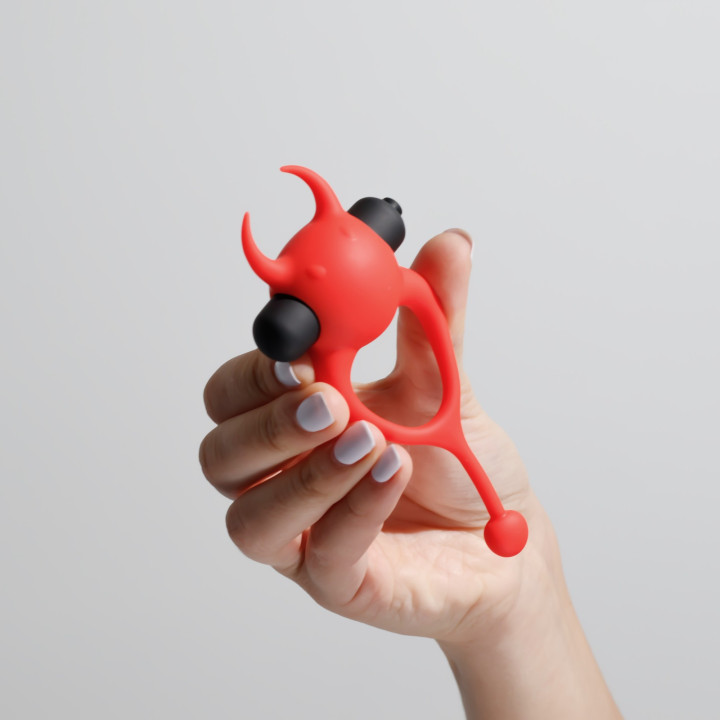 Daemon Anneau pour Pénis avec Vibration Rouge