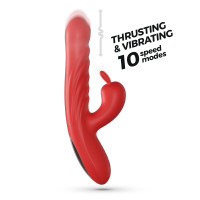 Lapin Vibrador Conejo con Empuje Rojo