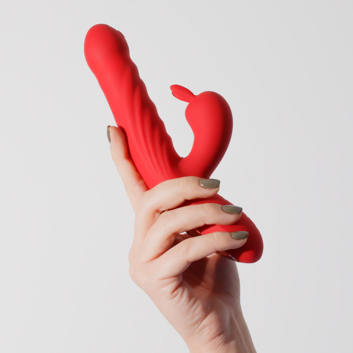 Lapin Vibrador Conejo con Empuje Rojo