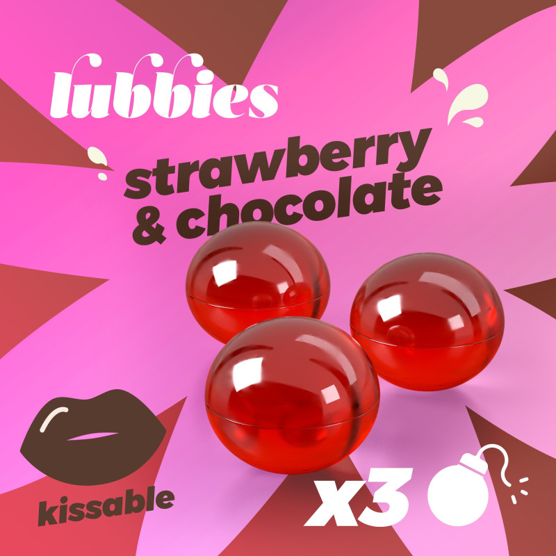 Lubbies Boules d'Huile Embrassables Fraise et Chocolat