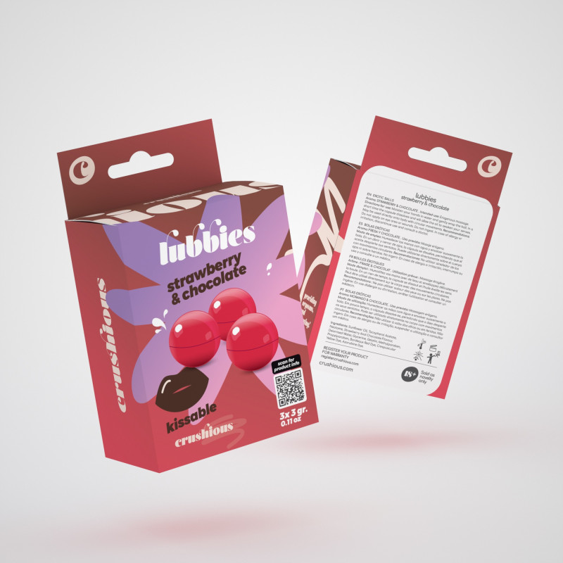 Lubbies Boules d'Huile Embrassables Fraise et Chocolat