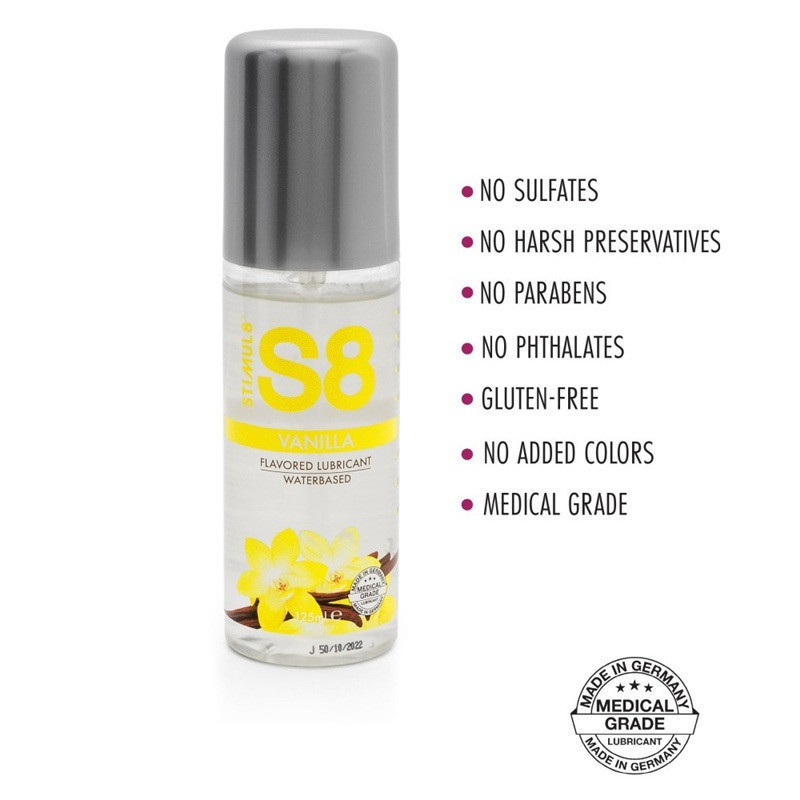 S8 Lubrifiant à Base d'Eau 125 ml Vanille