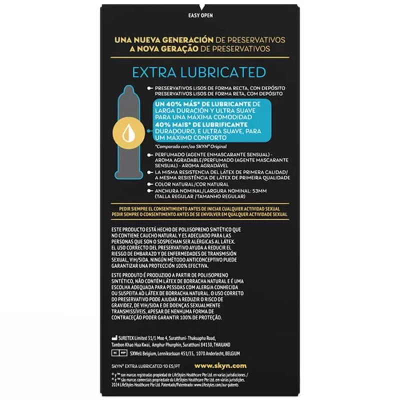 Préservatifs Extra Lubrifiés 10 Unités
