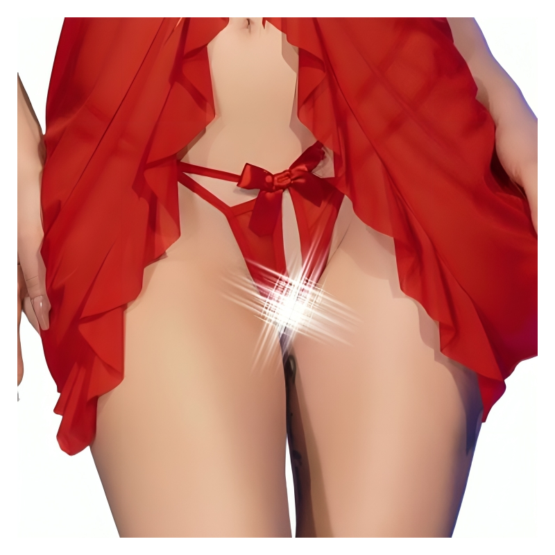 Babydoll & String Crotchless Rouge CR 4696