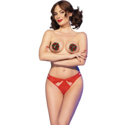 Set Navideño Pezoneras + Panties Rojo CR 4839