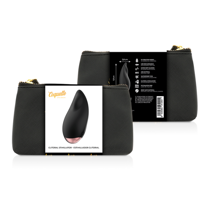 Stimulateur de Clitoris Noir/Or Goutte