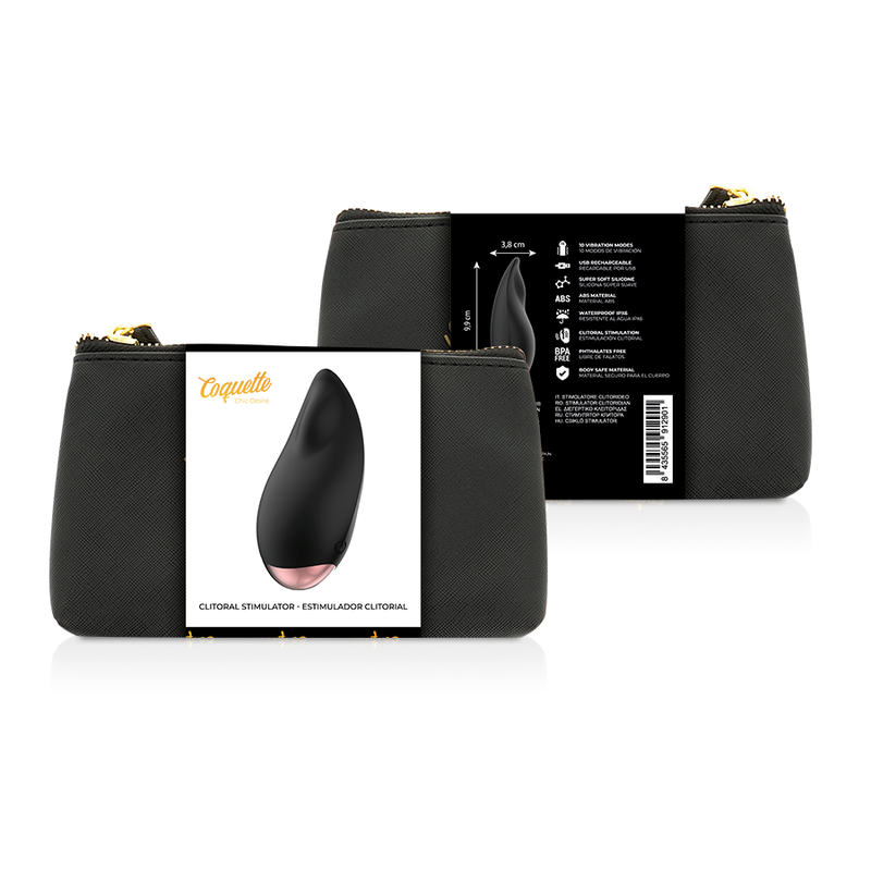 Stimulateur de Clitoris Noir/Or Goutte