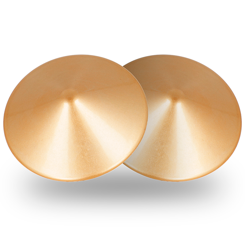 Cubre Pezones Metal Círculos Dorados