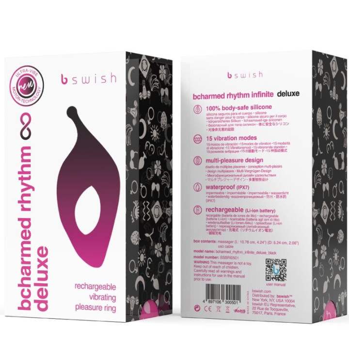 Bcharmed Rhythm Deluxe Anneau Pénien Noir