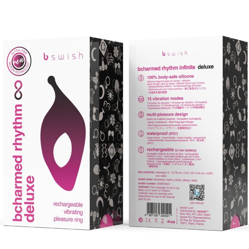 Bcharmed Rhythm Deluxe Anneau Pénien Noir