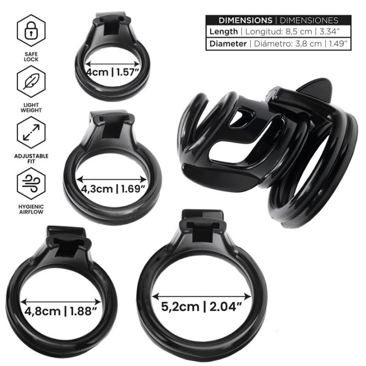Bars Cage pour Pénis avec Cadenas Interne