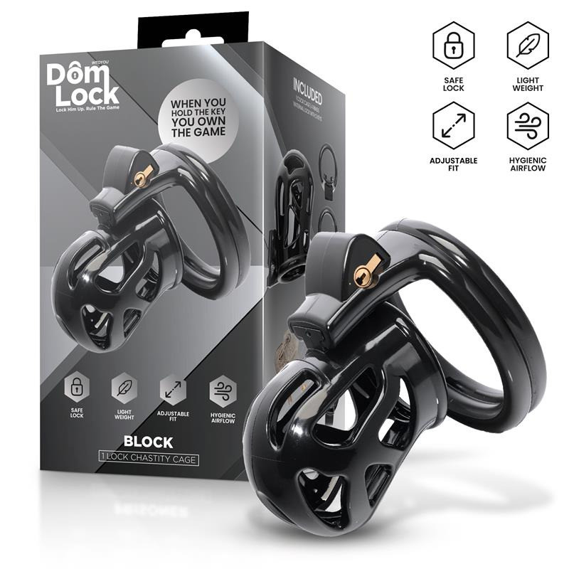 Block Cage de Chasteté avec Cadenas Interne