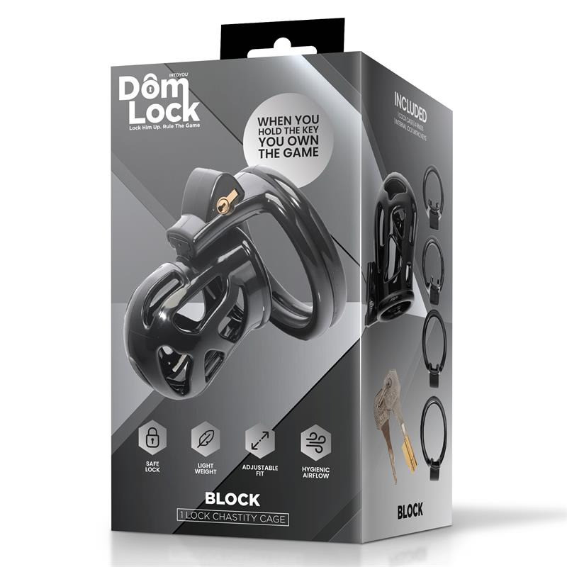 Block Cage de Chasteté avec Cadenas Interne