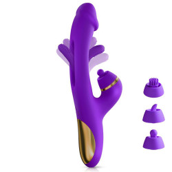 Siter 2.0 Vibrador con Lengua Flapping, Golpeteo y Cabezales Intercambiables