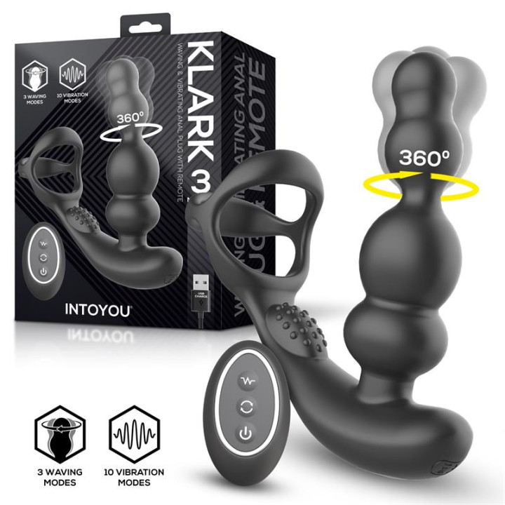 Klark Plug Anal Oscillant avec Télécommande