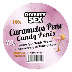 20 Bonbons Pénis au Goût Gin Tonic