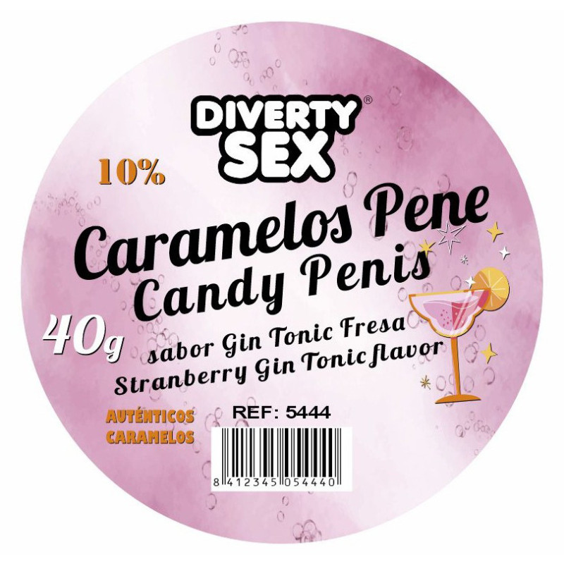 20 Bonbons Pénis au Goût Gin Tonic