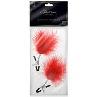 Pinces Réglables Plumes Pompon Rouge