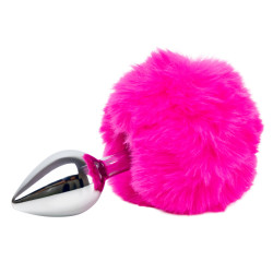 Plug Pompón Metal Rosa M