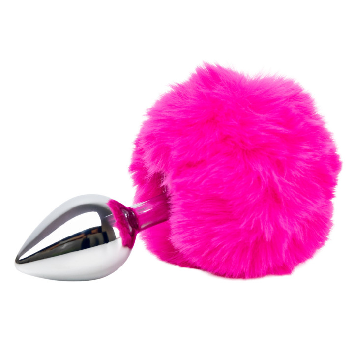 Plug Pompon Métal Rose M