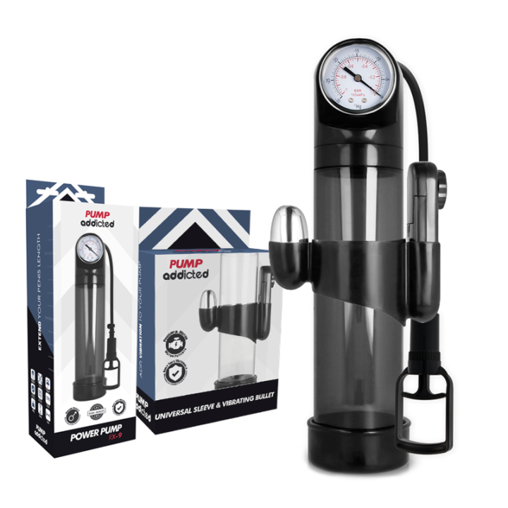 Bomba Erección RX9 Negro con Vibrador