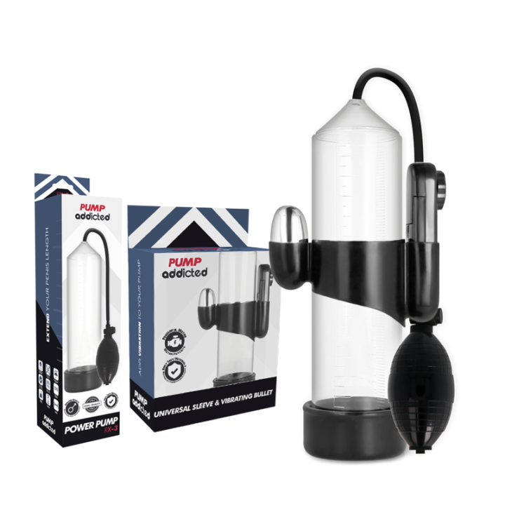 Bomba Erección RX3 Transparente con Vibrador