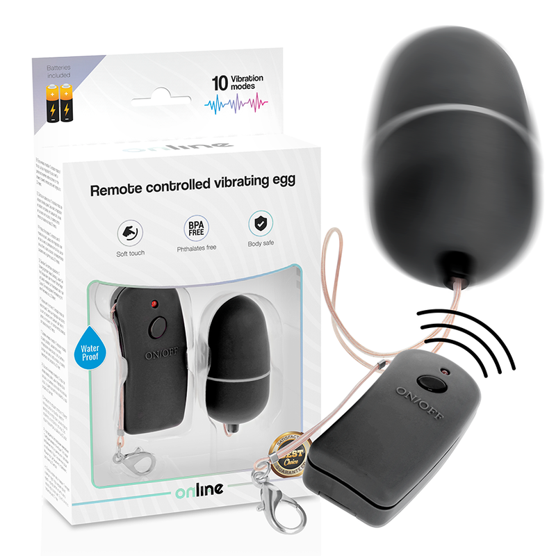Oeuf Vibrant avec Télécommande Noir