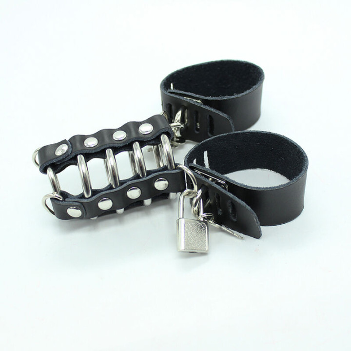 Cage Pénienne avec Anneaux Métalliques et Sangles en Cuir