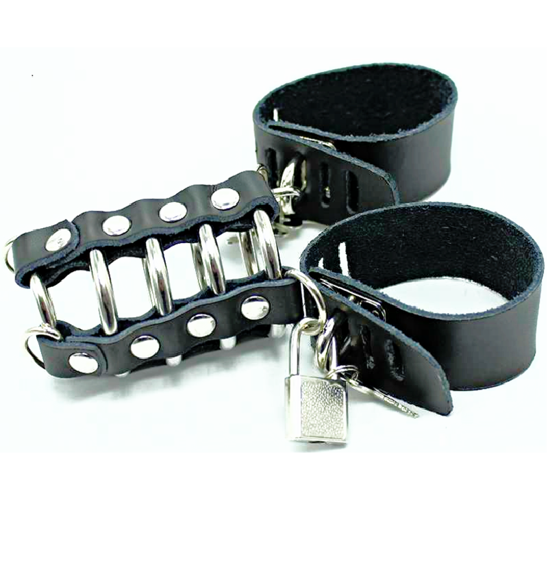 Cage Pénienne avec Anneaux Métalliques et Sangles en Cuir