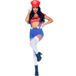 Disfraz Sexy Mario Bros Rojo/Azul