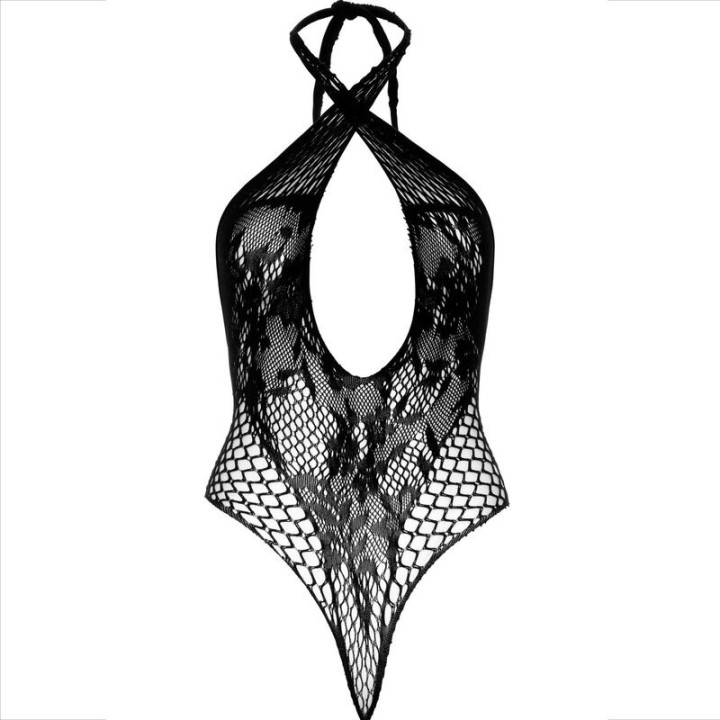 Teddy Halter con Encaje Negro