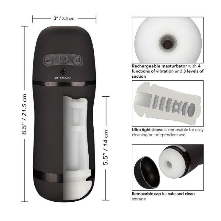 Optimum Power Masturbador con Vibración y Succionador