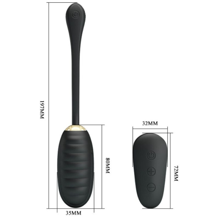 Doreen Huevo Vibrador de Lujo Negro Control Remoto