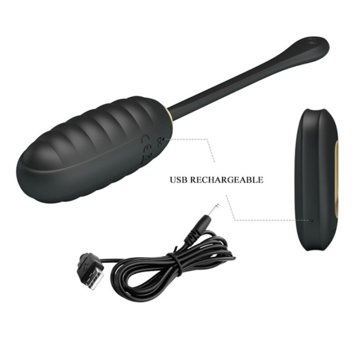 Doreen Huevo Vibrador de Lujo Negro Control Remoto