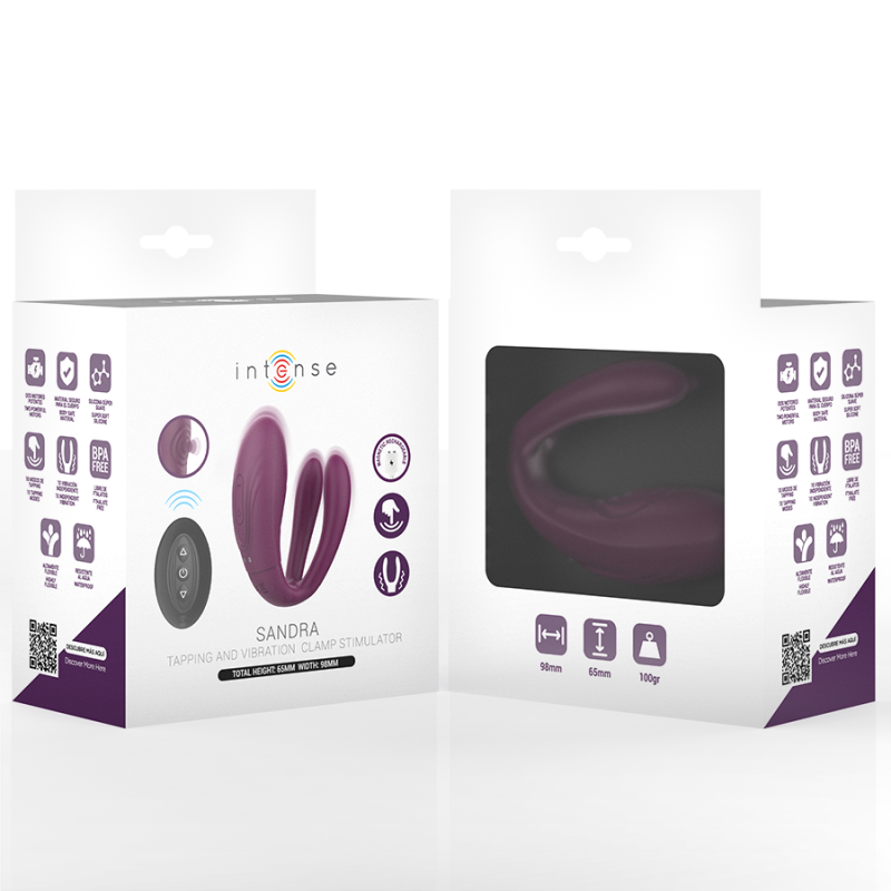 Sandra Vibromasseur et Stimulateur à Pince avec Télécommande