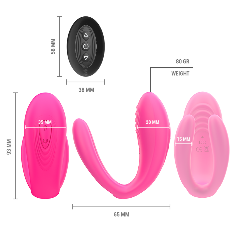 Julia Vibromasseur et Stimulateur à Pince avec Télécommande