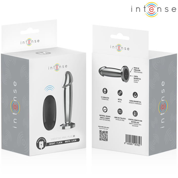 Plug Anal en Métal Gode Taille M avec Télécommande
