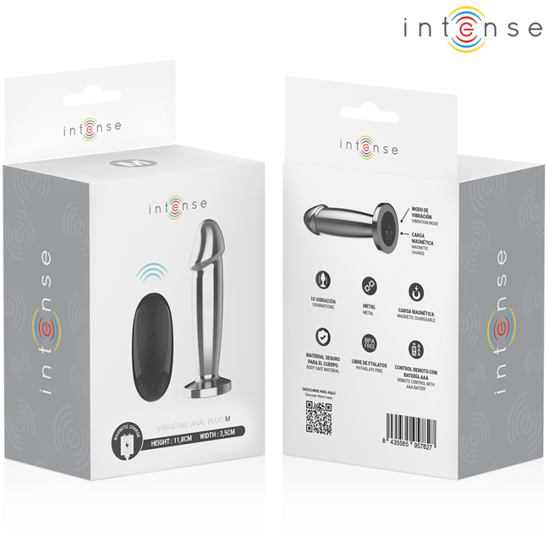 Plug Anal en Métal Gode Taille M avec Télécommande