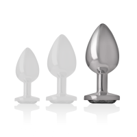 Plug Anal Metal¡co Corazón Blanco Talla L