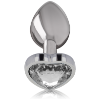 Plug Anal Metal¡co Corazón Blanco Talla L