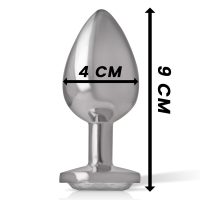 Plug Anal Metal¡co Corazón Blanco Talla L