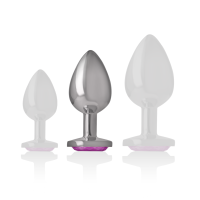 Plug Anal Métallique avec Cristal Rose Taille M