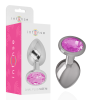 Plug Anal Métallique avec Cristal Rose Taille M