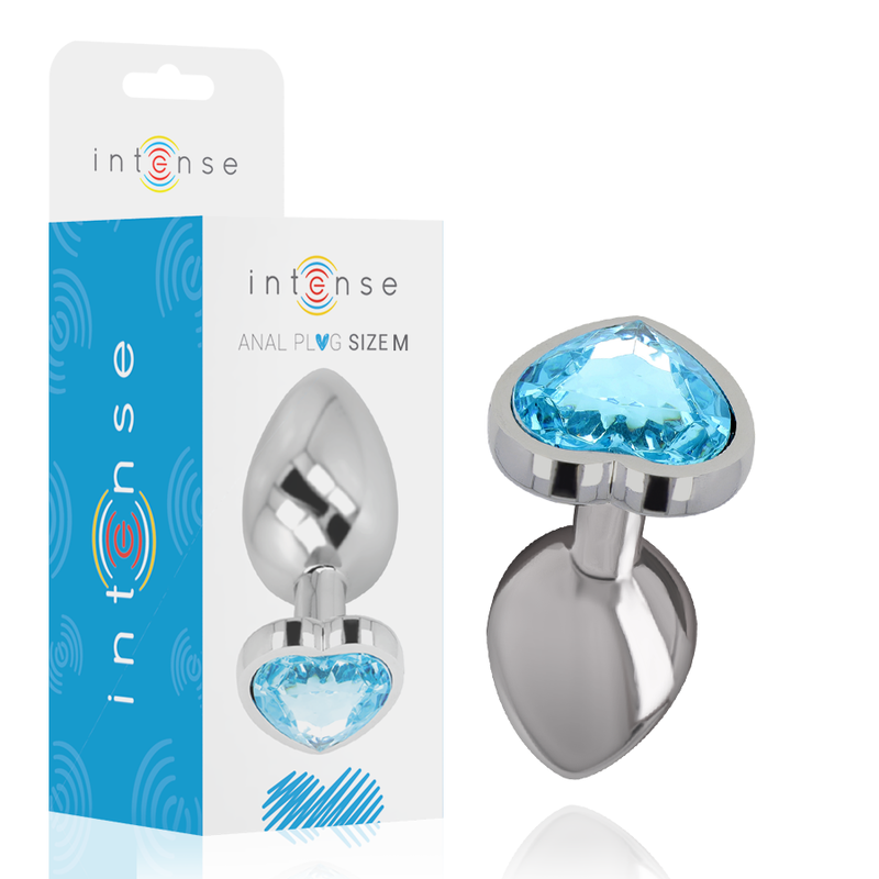 Plug Anal Métallique Coeur Bleu Taille M