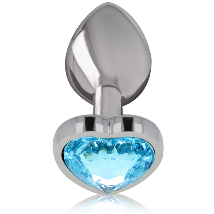 Plug Anal Métallique Coeur Bleu Taille M