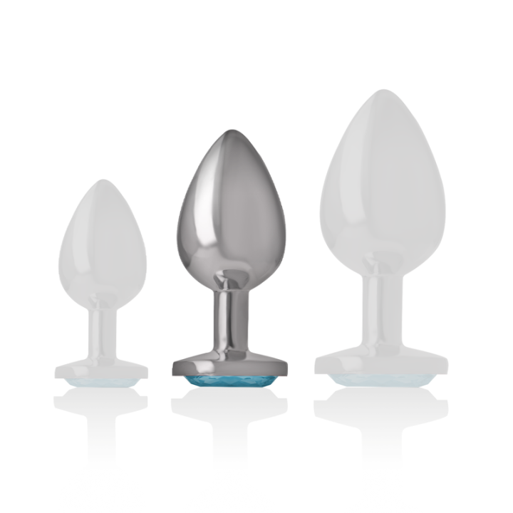 Plug Anal Métallique Coeur Bleu Taille M