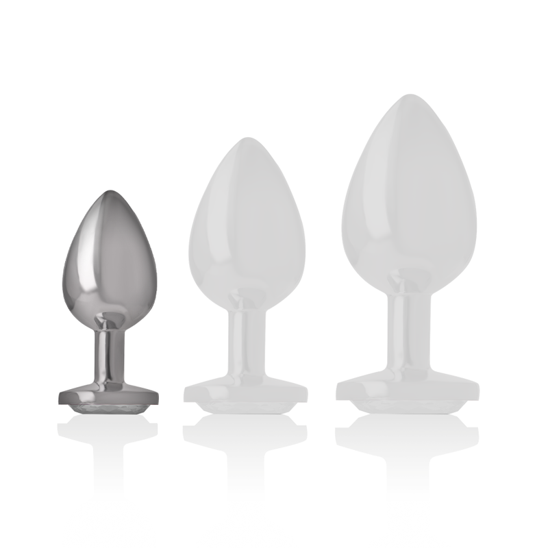 Plug Anal Metálico Corazón Blanco Talla S