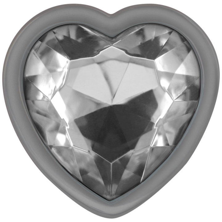 Plug Anal Metálico Corazón Blanco Talla S