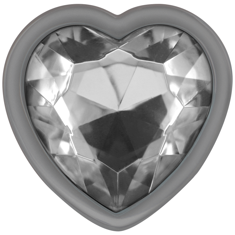 Plug Anal Metálico Corazón Blanco Talla S